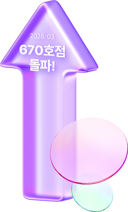 2025년 12월 670호점 돌파 그래프
